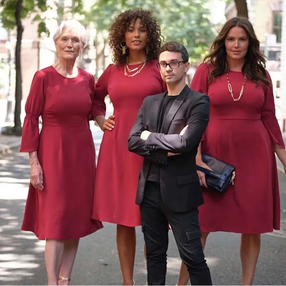 J Jill x Christian Siriano Ruby Red Sheath Dress 8 - Picture 2 of 9